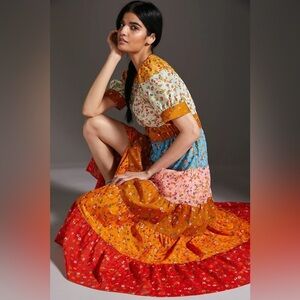 Anthropologie Tiered & True Maxi Dress. Size XS.